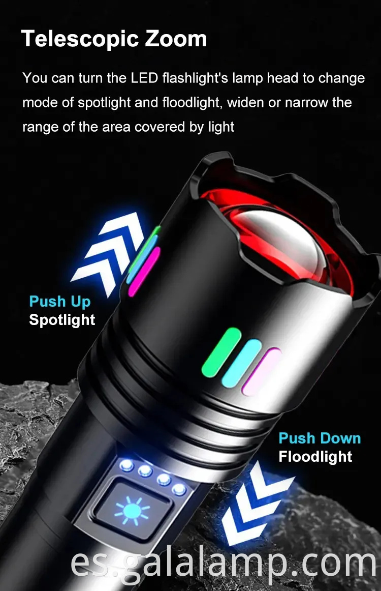 Linterna láser blanca, fuerte iluminación impermeable, carga multifuncional